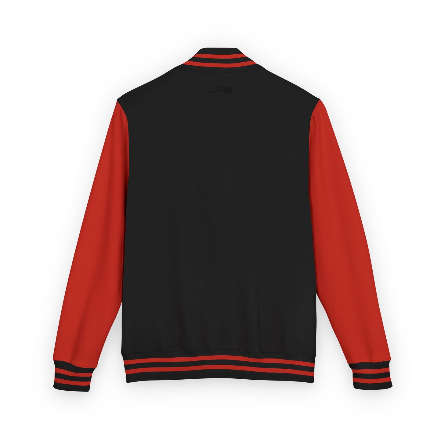 Letterman Jacket - Retro Red & Black Bomber with Minimal Chest Logo