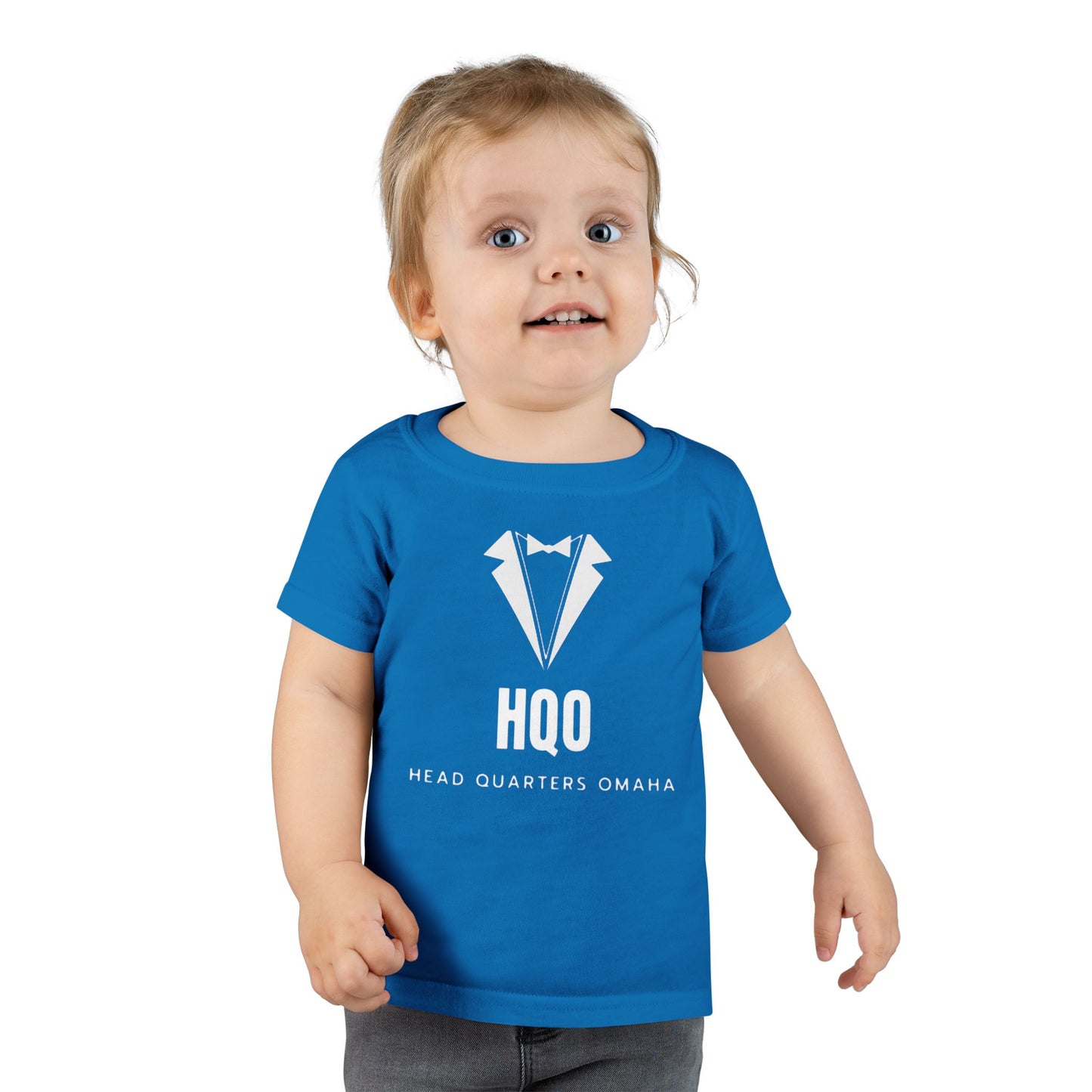 Toddler T‑Shirt — HQO Tuxedo Logo Baby Tee (Headquarters Omaha)