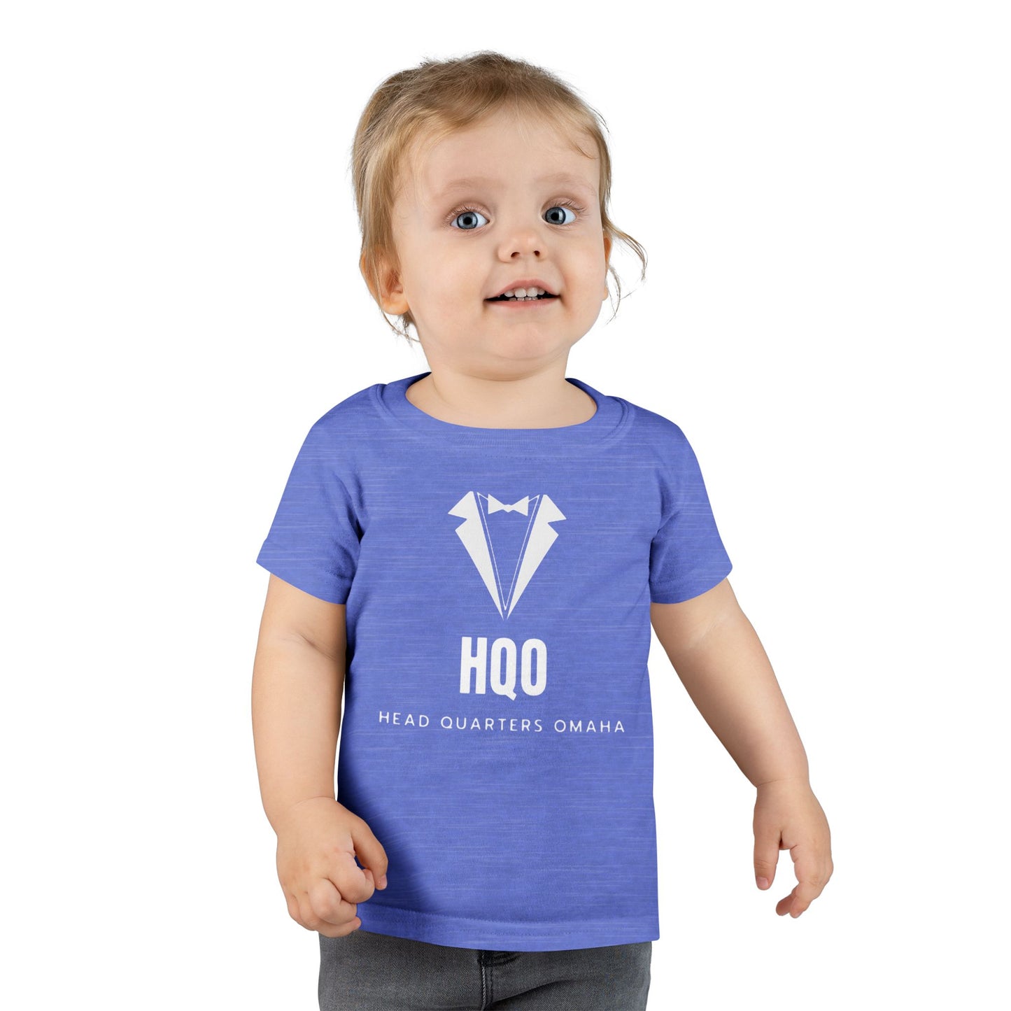 Toddler T‑Shirt — HQO Tuxedo Logo Baby Tee (Headquarters Omaha)