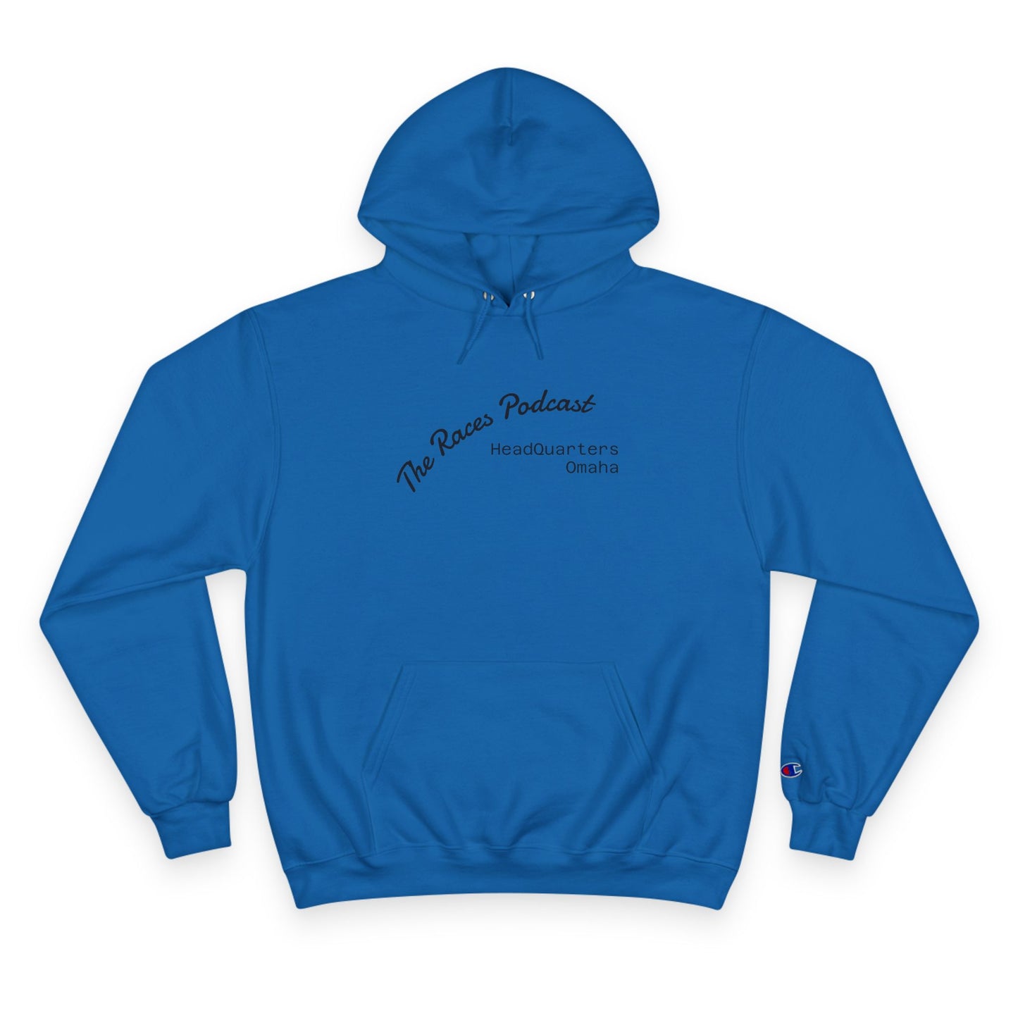 Champion Hoodie — The Races Podcast Headquarters Small Logo Pullover