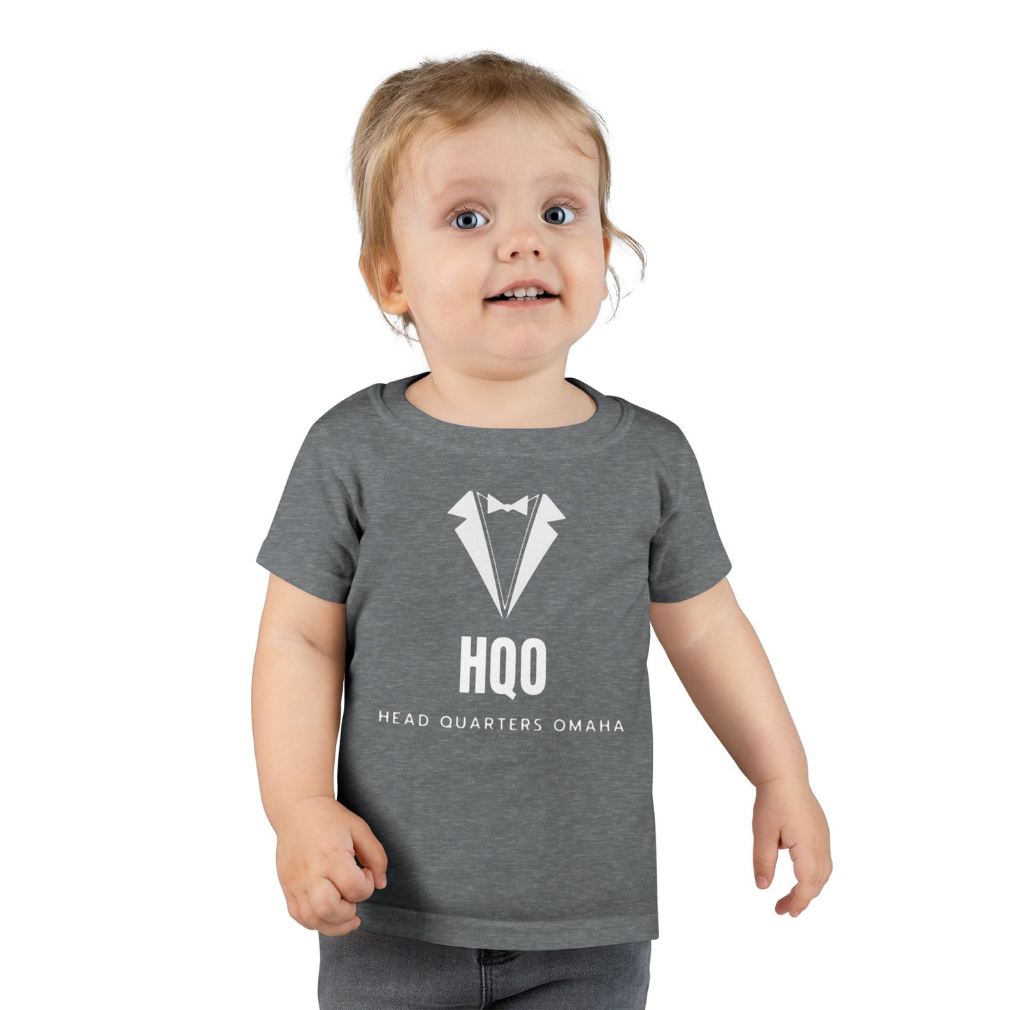 Toddler T‑Shirt — HQO Tuxedo Logo Baby Tee (Headquarters Omaha)