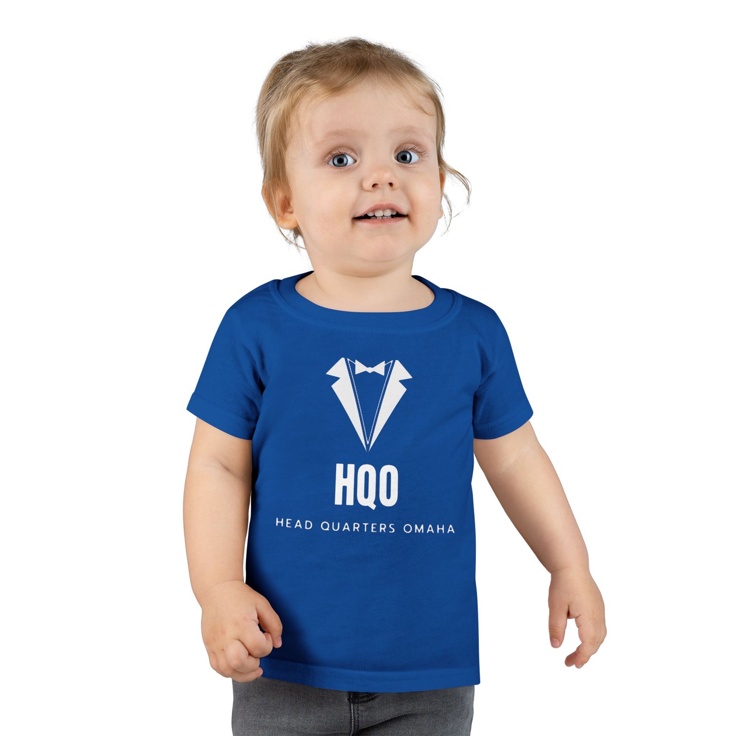 Toddler T‑Shirt — HQO Tuxedo Logo Baby Tee (Headquarters Omaha)
