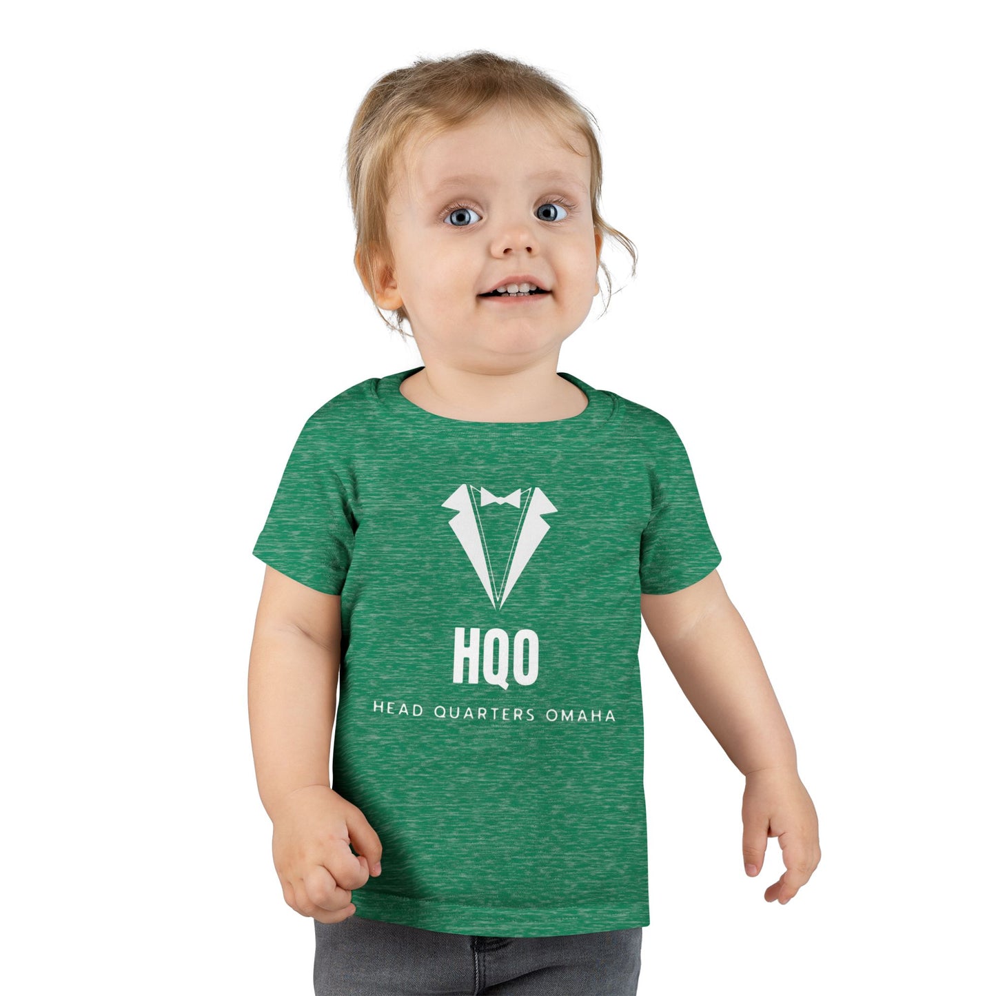 Toddler T‑Shirt — HQO Tuxedo Logo Baby Tee (Headquarters Omaha)