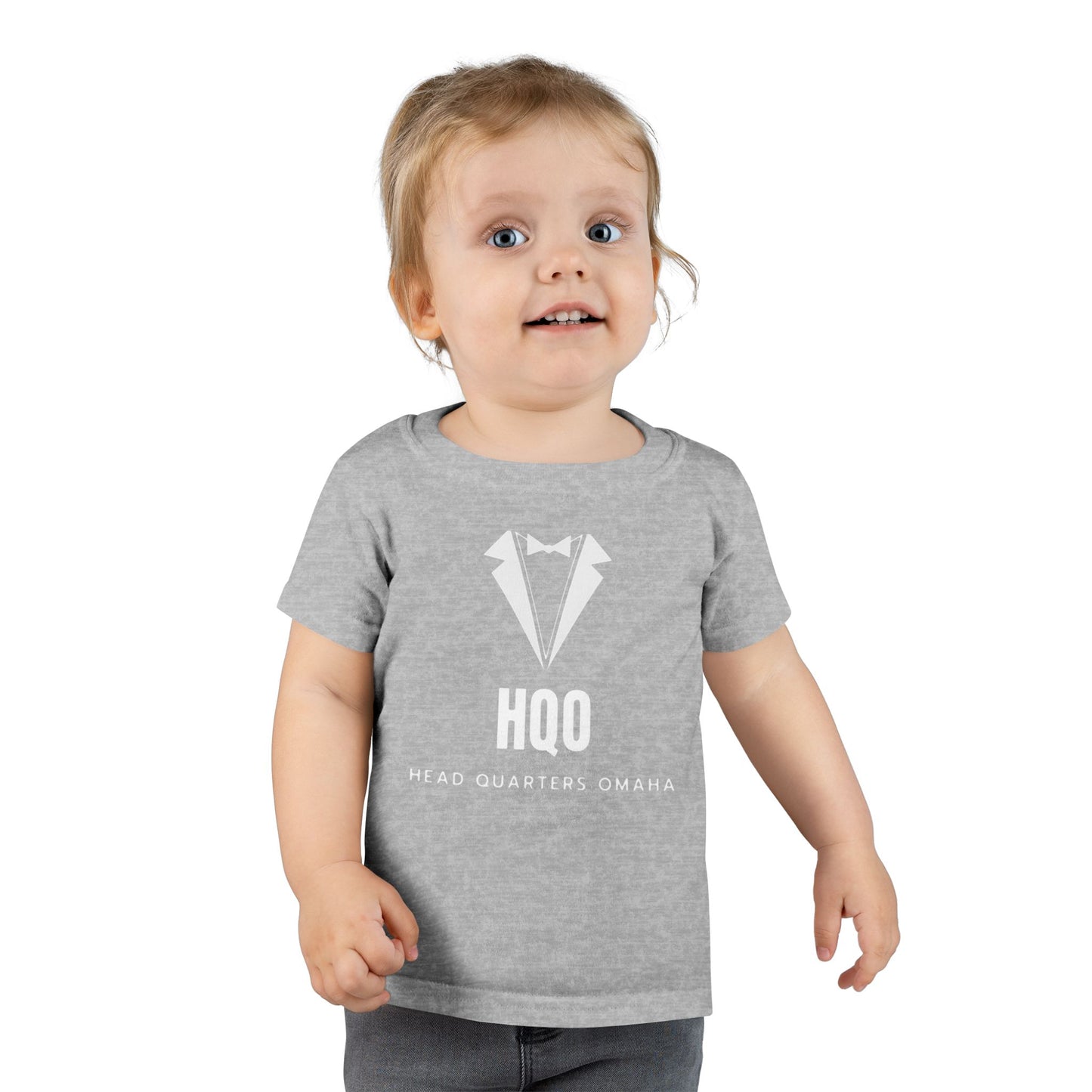 Toddler T‑Shirt — HQO Tuxedo Logo Baby Tee (Headquarters Omaha)