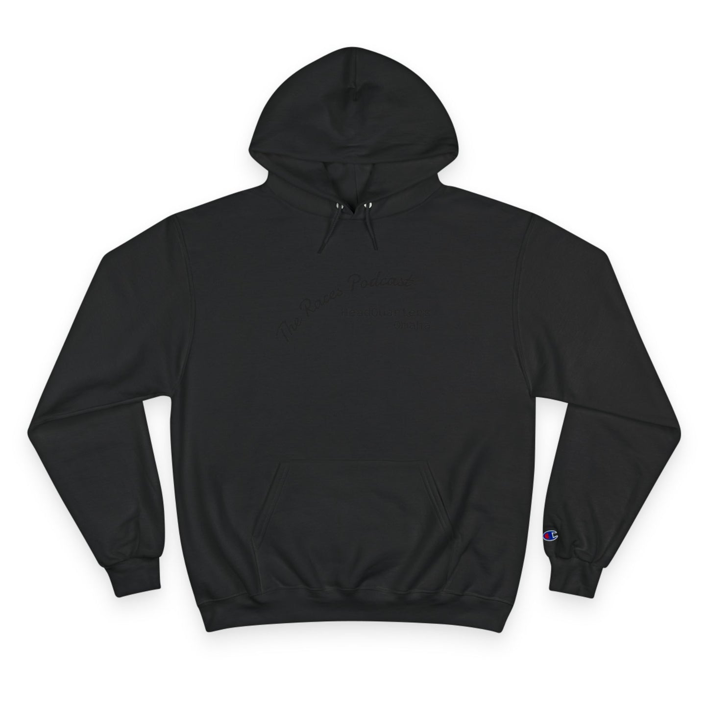 Champion Hoodie — The Races Podcast Headquarters Small Logo Pullover