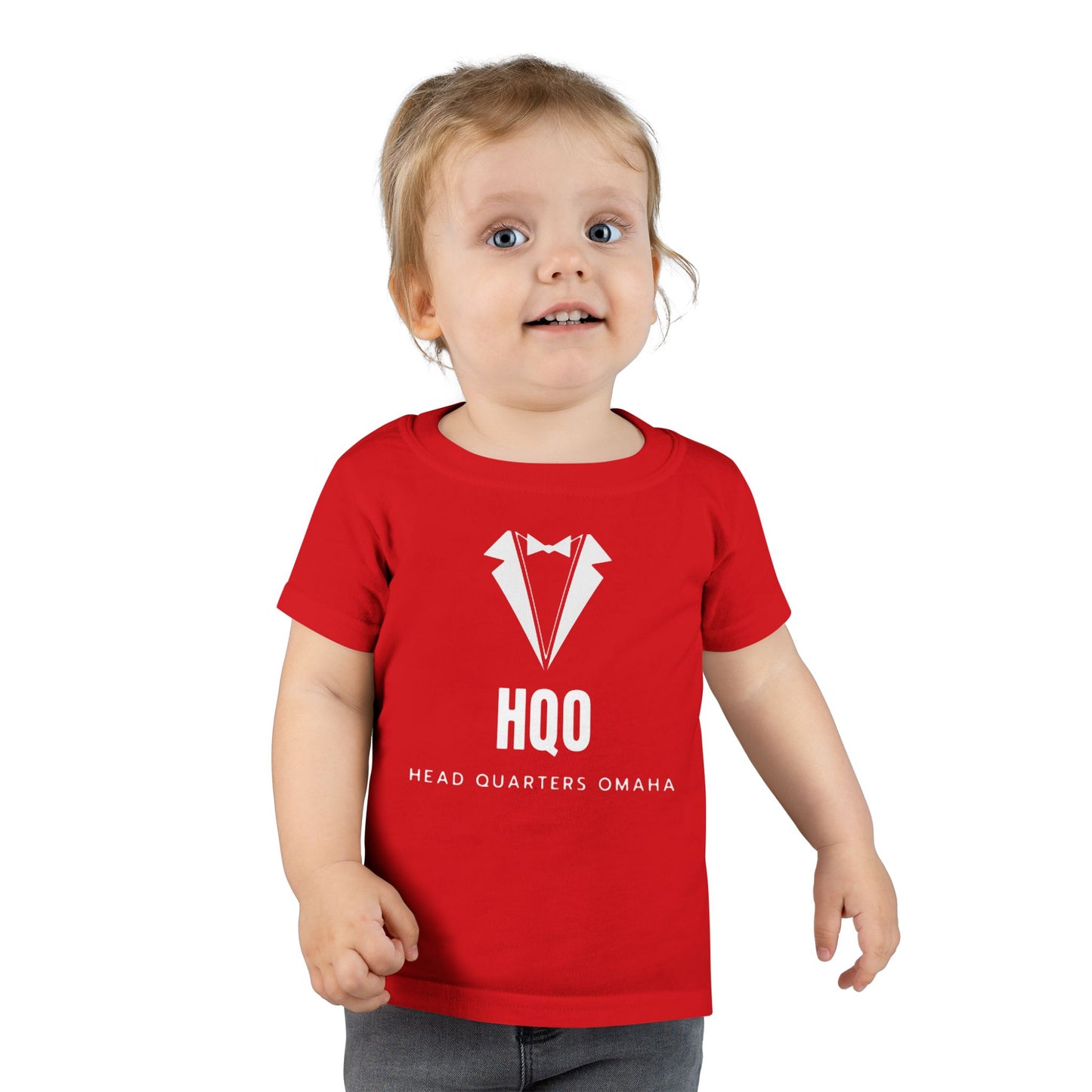 Toddler T‑Shirt — HQO Tuxedo Logo Baby Tee (Headquarters Omaha)