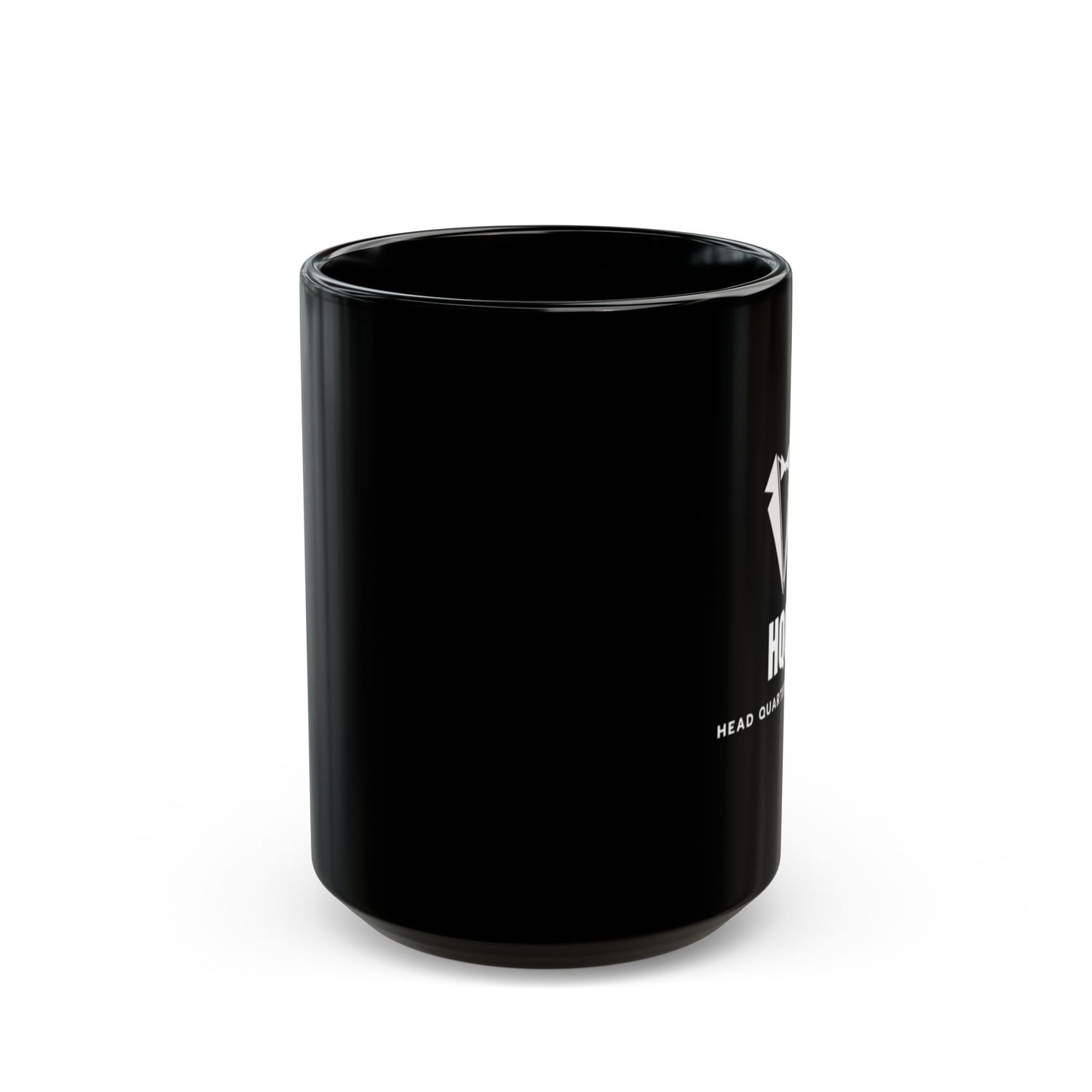 HQO Black Ceramic Mug — Head Quarters Omaha Logo Coffee Cup (11oz & 15oz)